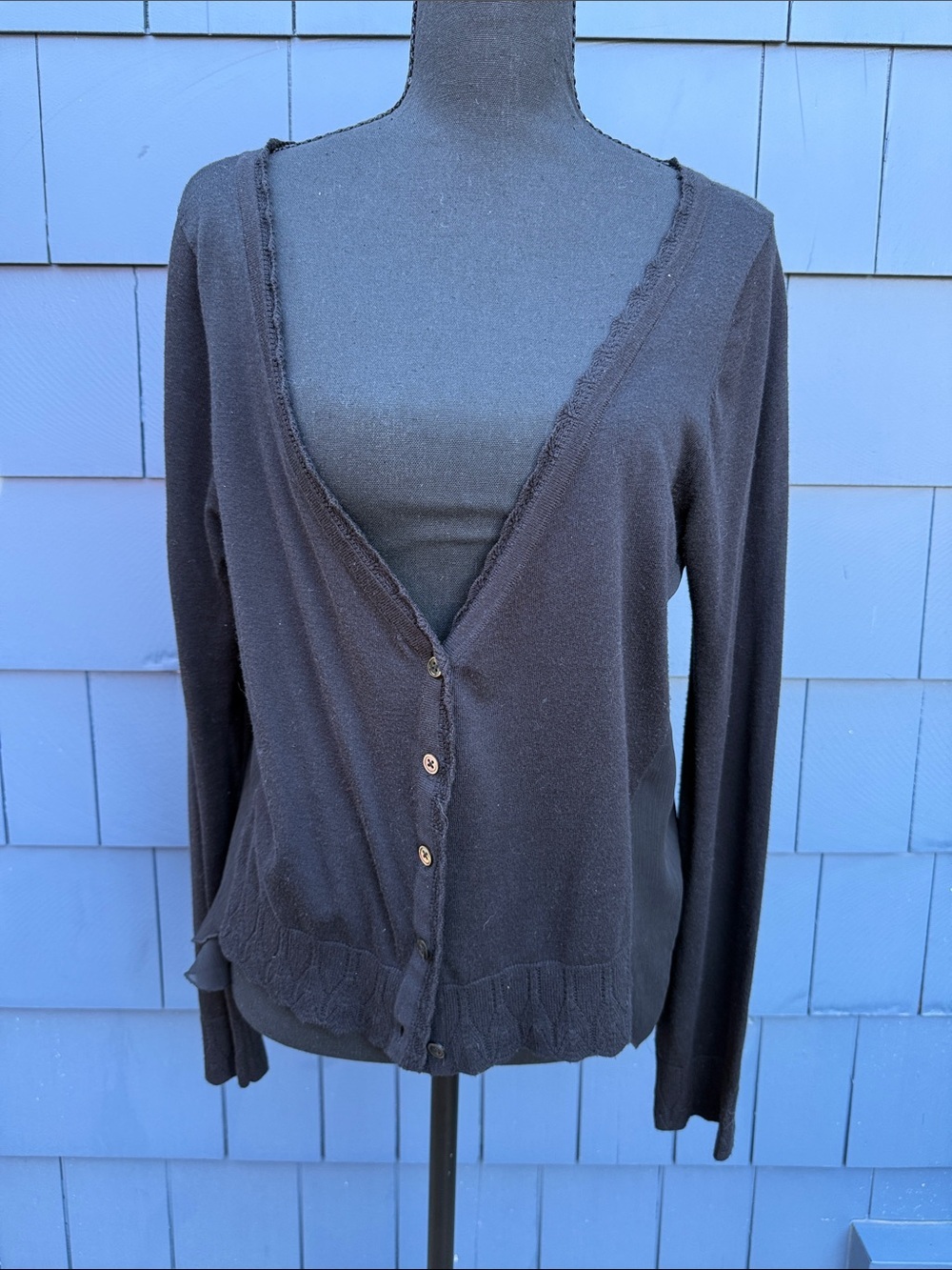 Knitted & Knotted Anthropologie black cardigan sweater medium